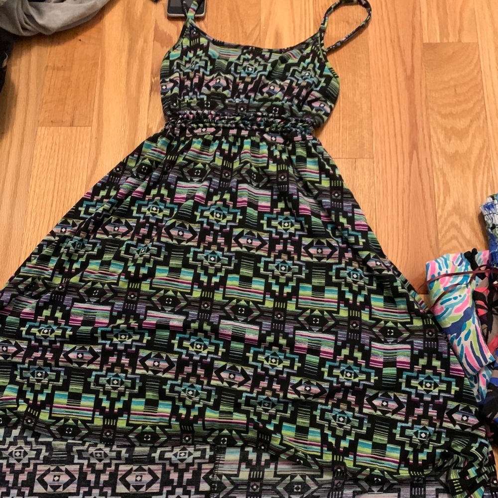 colorful high low dress